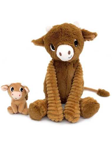 Hindou la vache marron maman et bébé...