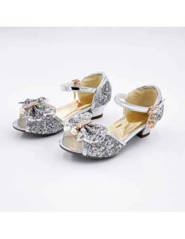 Mules à Nœuds et Paillette argentée 5... Mules à Nœuds et Paillette argentée 5...