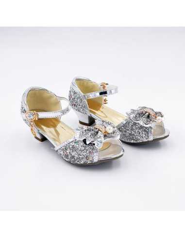 Mules à Nœuds et Paillette argentée 3... Mules à Nœuds et Paillette argentée 3...