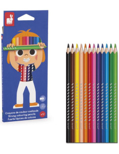12 crayons de couleur - Janod