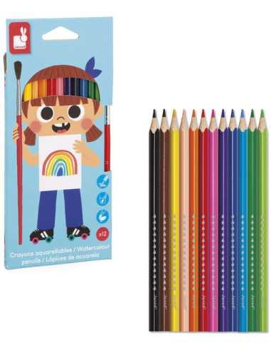 12 crayons aquarellables - Janod