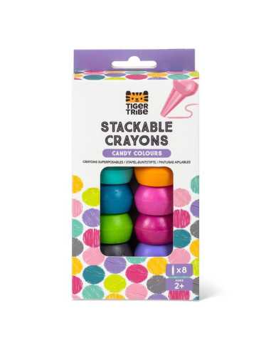 Crayons empilables couleurs acidulées...
