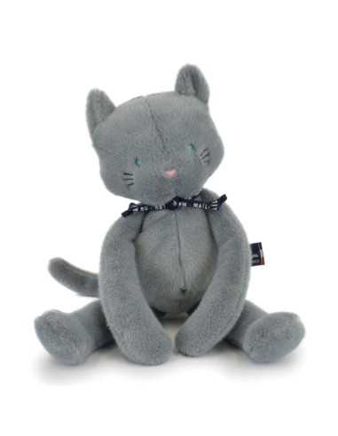 Peluche Chat Méloé 37 cm bleu gris -...