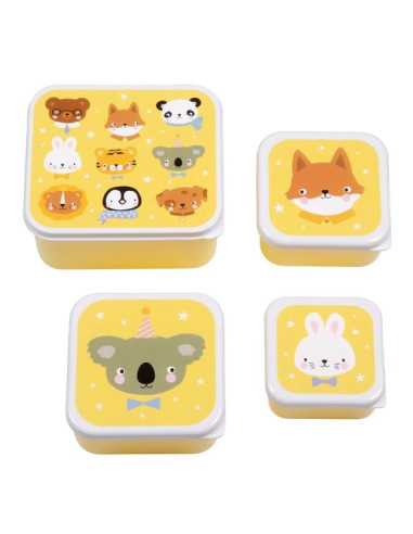 4 boites à goûter Amis des animaux -...