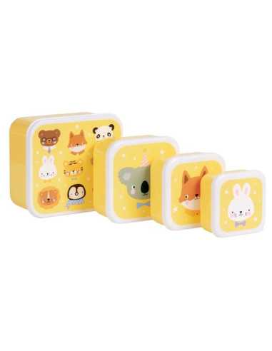 4 boites à goûter Amis des animaux -... 4 boites à goûter Amis des animaux -...