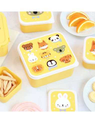 4 boites à goûter Amis des animaux -... 4 boites à goûter Amis des animaux -...