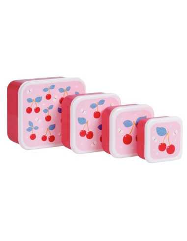 4 boites à goûter Cerises - A Little... 4 boites à goûter Cerises - A Little...