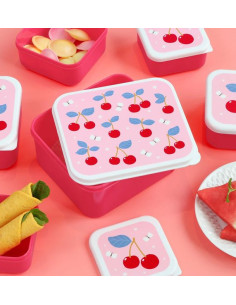 4 boites à goûter Cerises -... 2