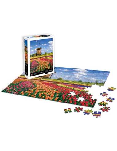 Puzzle Champs de tulipes en Hollande... Puzzle Champs de tulipes en Hollande...