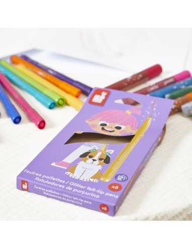 8 Feutres pailletés - Janod 8 Feutres pailletés - Janod