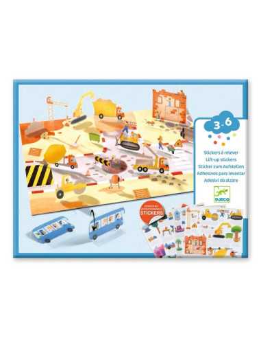 Stickers à relever Véhicules - Djeco Stickers à relever Véhicules - Djeco