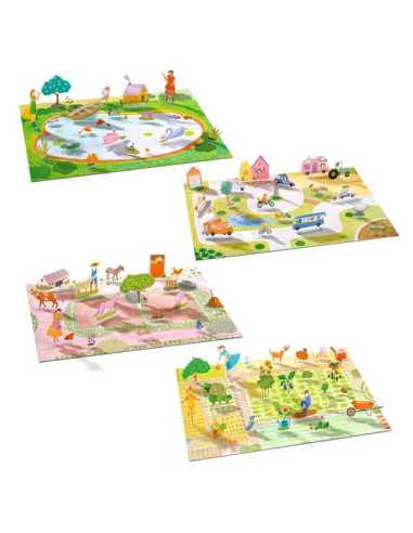 Stickers à relever À la ferme - Djeco Stickers à relever À la ferme - Djeco