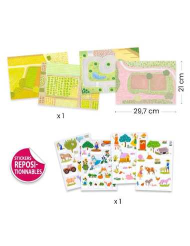 Stickers à relever À la ferme - Djeco Stickers à relever À la ferme - Djeco