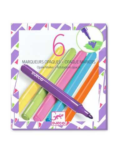 6 marqueurs opaques Années 80 - Djeco 6 marqueurs opaques Années 80 - Djeco