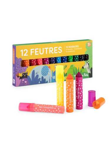 12 gros feutres pointes coniques Les... 12 gros feutres pointes coniques Les...