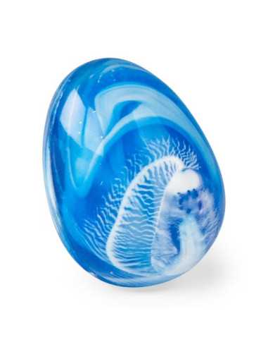 Oeuf de dragon bleu rebondissant -...