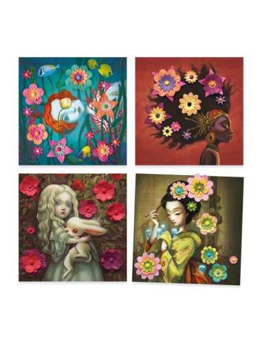 Tableaux en 3D Rock'n'Roses - Djeco Tableaux en 3D Rock'n'Roses - Djeco