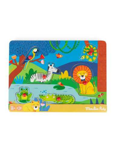 Puzzle sonore animaux en bois Les...