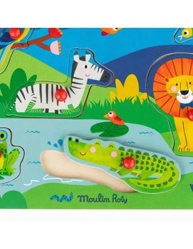 Puzzle sonore animaux en bois Les... Puzzle sonore animaux en bois Les...