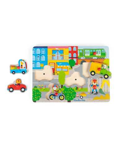 Puzzle sonore en bois la ville Les... Puzzle sonore en bois la ville Les...
