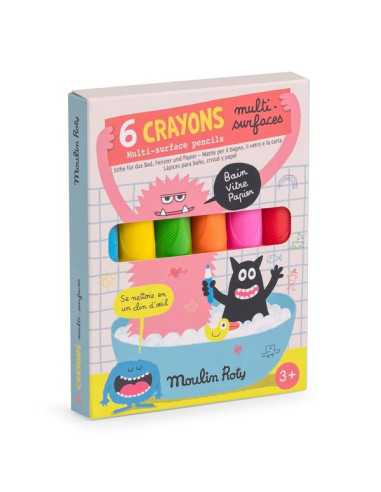 6 crayons multisurfaces Les Schmouks...