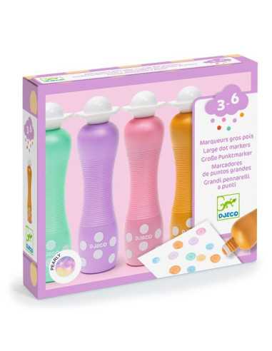 4 Marqueurs gros pois Pearly - Djeco