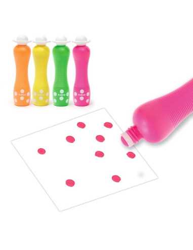 4 Marqueurs gros pois Néon - Djeco 4 Marqueurs gros pois Néon - Djeco