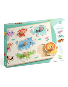 Puzzle en bois Hippo'n'Co -...