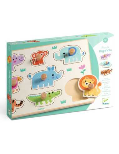 Puzzle en bois Hippo'n'Co - Djeco