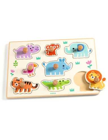 Puzzle en bois Hippo'n'Co - Djeco Puzzle en bois Hippo'n'Co - Djeco