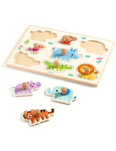 Puzzle en bois Hippo'n'Co - Djeco Puzzle en bois Hippo'n'Co - Djeco