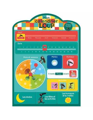 Mon calendrier en tissu Loup - Auzou