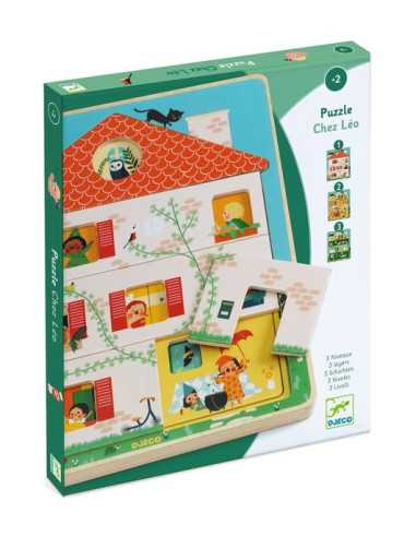 Puzzle 3 niveaux Chez Léo - Djeco