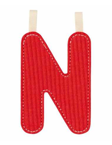 Lettre N rouge phosphorescente -...