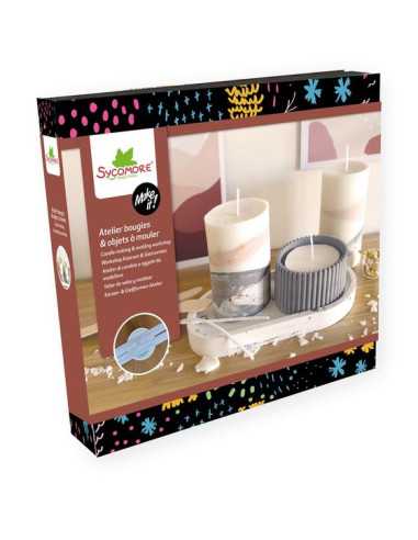 Coffret bougies et jesmonite - Sycomore Coffret bougies et jesmonite - Sycomore