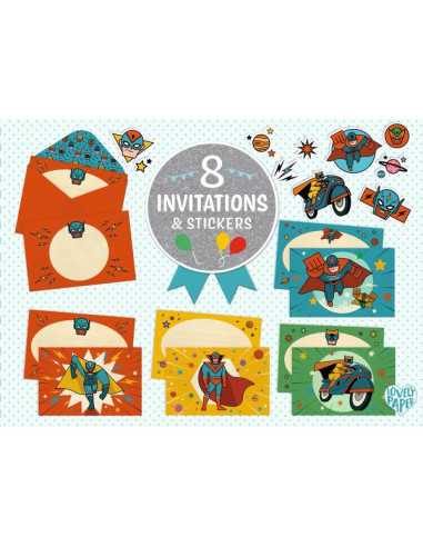 Cartes d'invitation Pow Bang - Djeco
