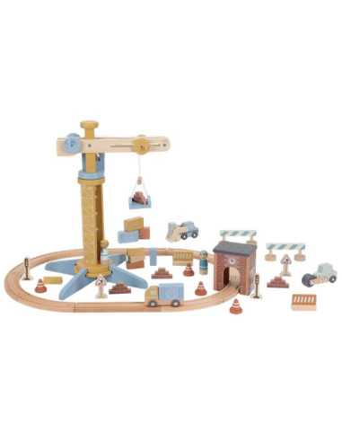 Grue et chantier de construction -...