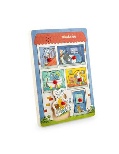 Puzzle sonore en bois Puce & Pilou -... Puzzle sonore en bois Puce & Pilou -...