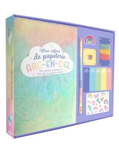 Mon coffret de papeterie arc en ciel...