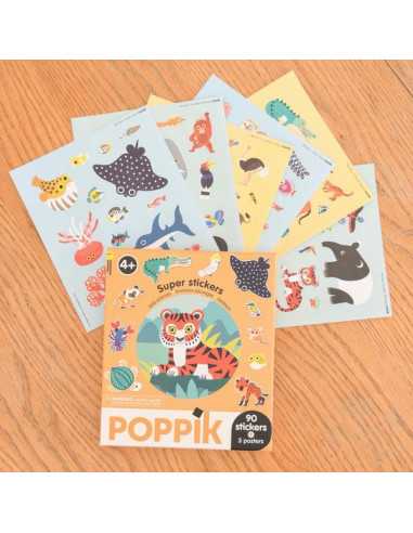 Super stickers Animaux sauvages - Poppik Super stickers Animaux sauvages - Poppik