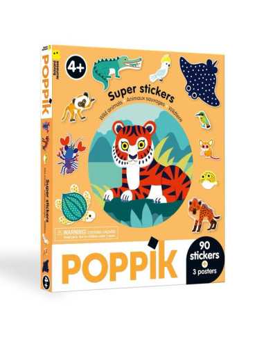 Super stickers Animaux sauvages - Poppik