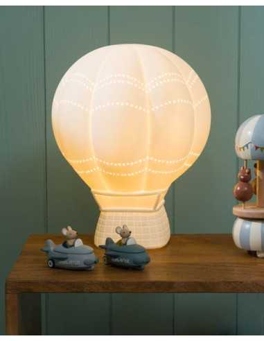 Lampe montgolfière en porcelaine -... Lampe montgolfière en porcelaine -...
