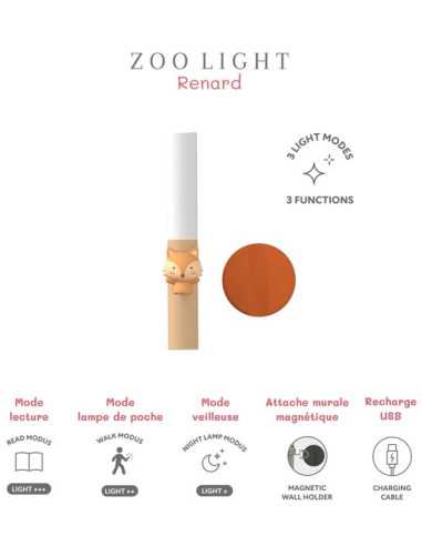 Lampe 3-en-1 Zoo Light Renard - The... Lampe 3-en-1 Zoo Light Renard - The...