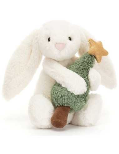 Peluche Lapin avec un sapin de Noël -...