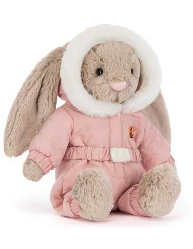 Peluche Lapin en combinaison de ski -...