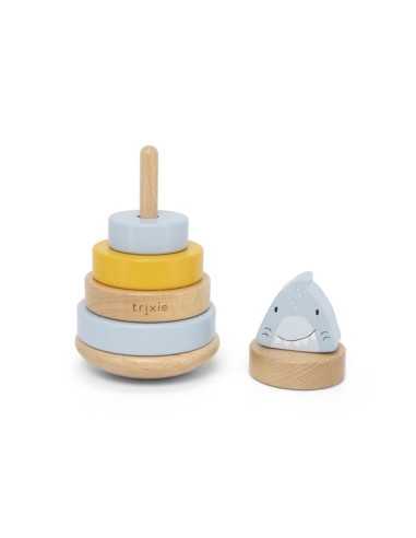 Jouet à empiler en bois Requin - Trixie Jouet à empiler en bois Requin - Trixie