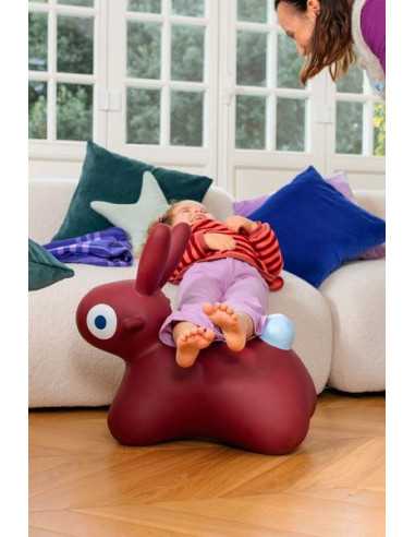 Animal sauteur lapin Hoppi bordeaux -... Animal sauteur lapin Hoppi bordeaux -...