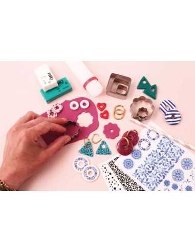 Kit créoles à pampilles en Fimo -... Kit créoles à pampilles en Fimo -...