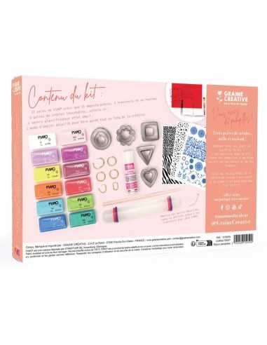 Kit créoles à pampilles en Fimo -... Kit créoles à pampilles en Fimo -...