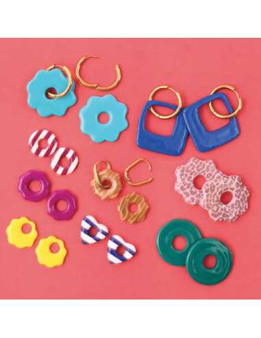 Kit créoles à pampilles en Fimo -... Kit créoles à pampilles en Fimo -...